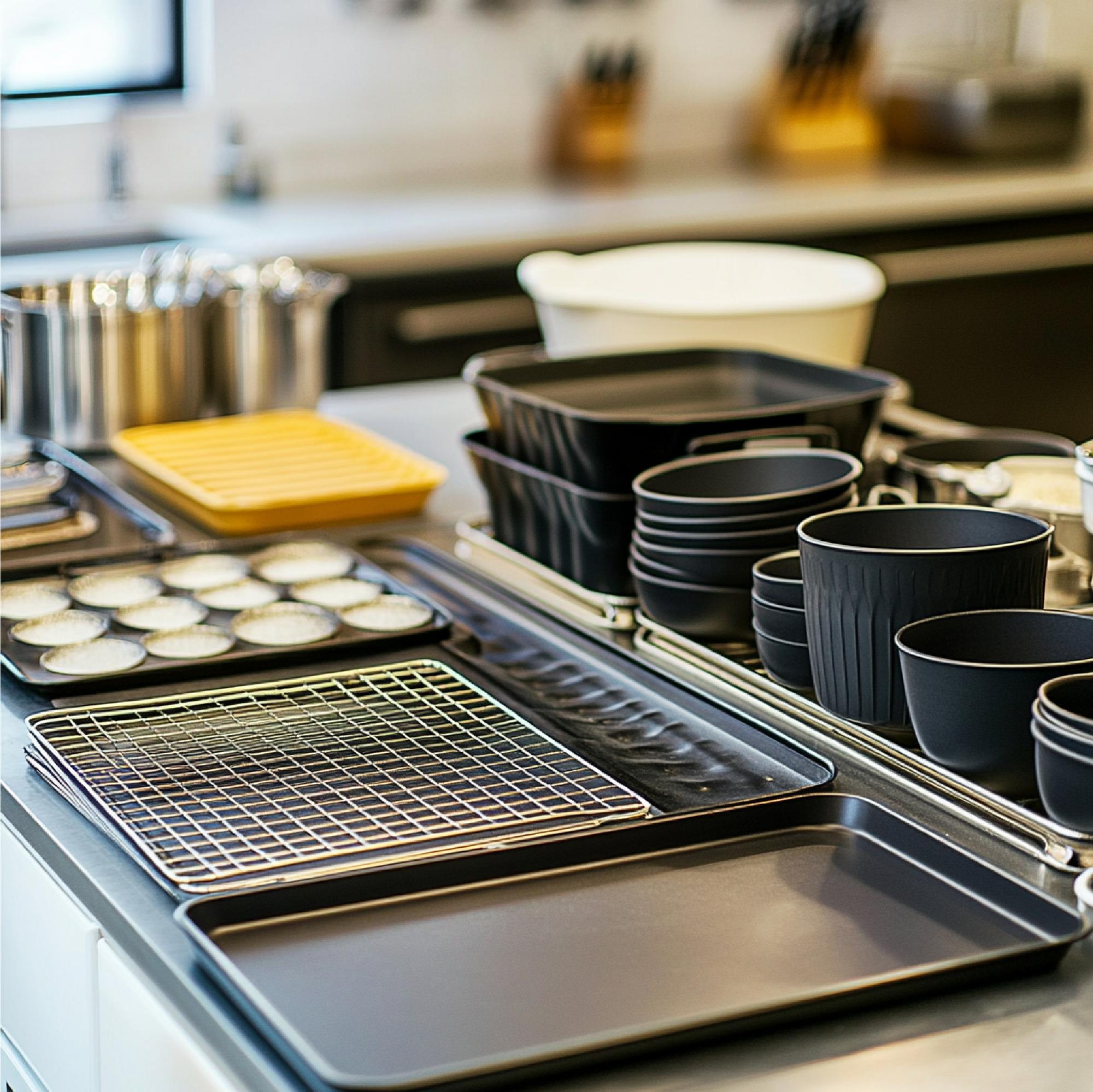 Estación de cocina con utensilios profesionales